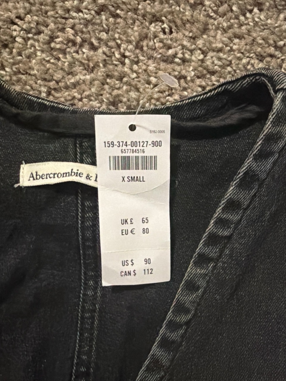Abercrombie & Fitch Black Sleeveless Button-Front Denim Dress - Picture 2 of 3